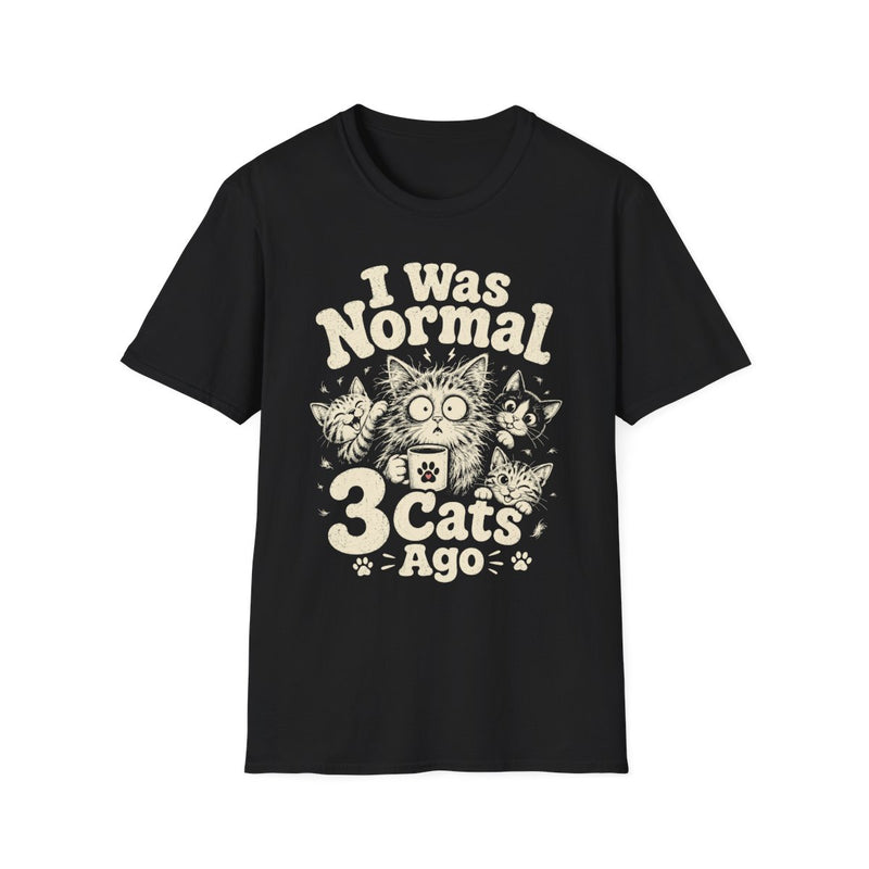 3 cats ago t T-shirt - Black front mockup