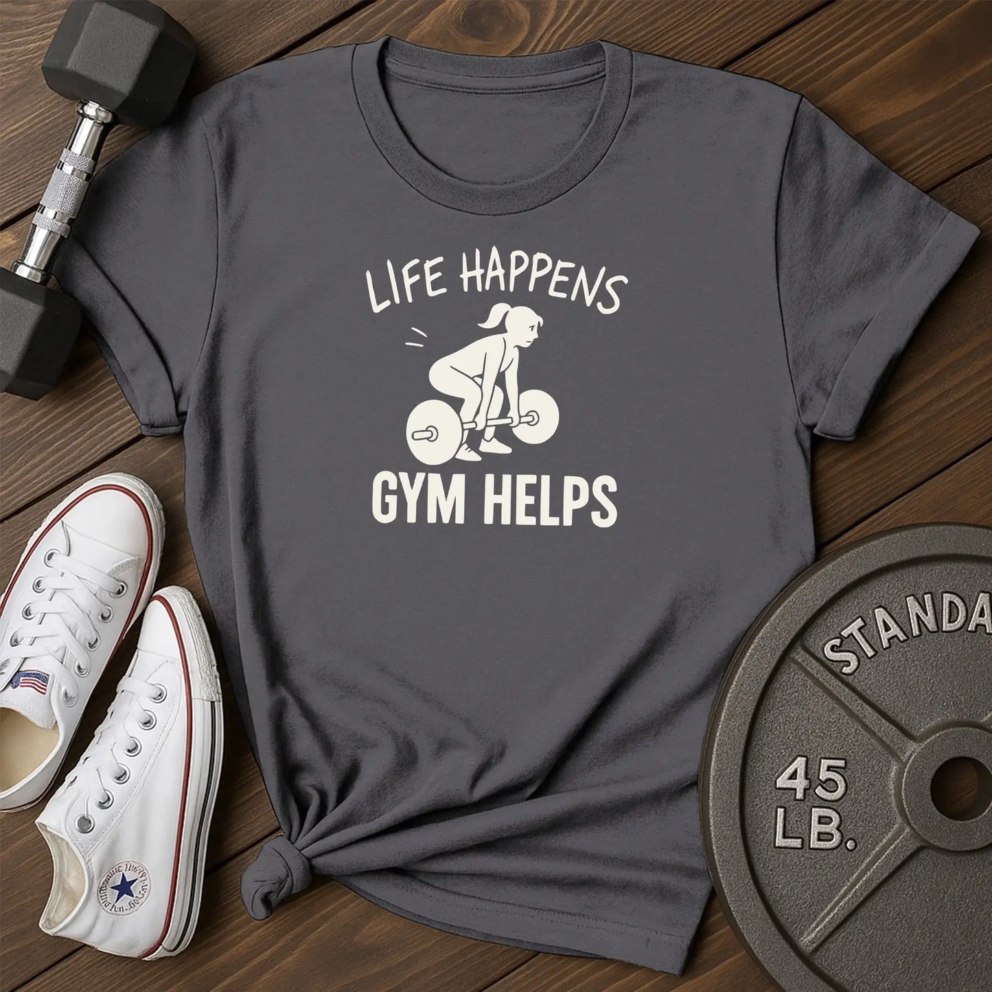 Gym helps ar T-Shirt - charcoal - Gym Helps AR Charcoal.jpg