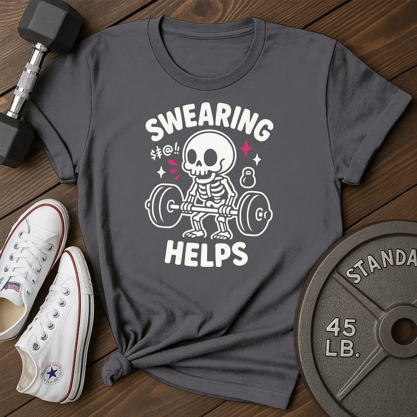 Swearing helps as T-Shirt - charcoal - Swearing Helps AS Charcoal.jpg