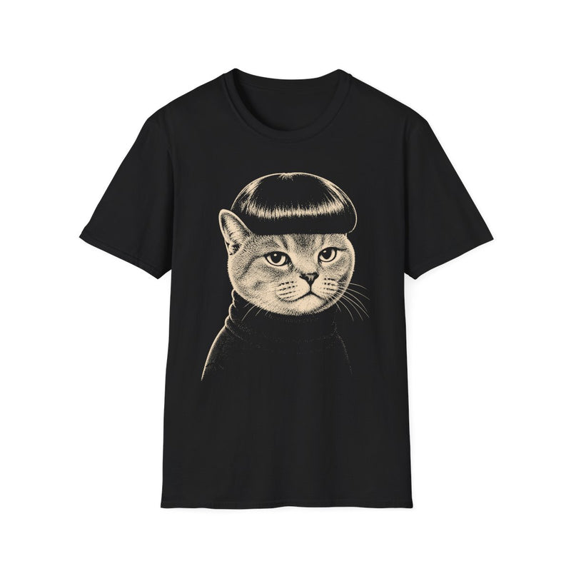 Bowl catto t T-shirt - Black front mockup
