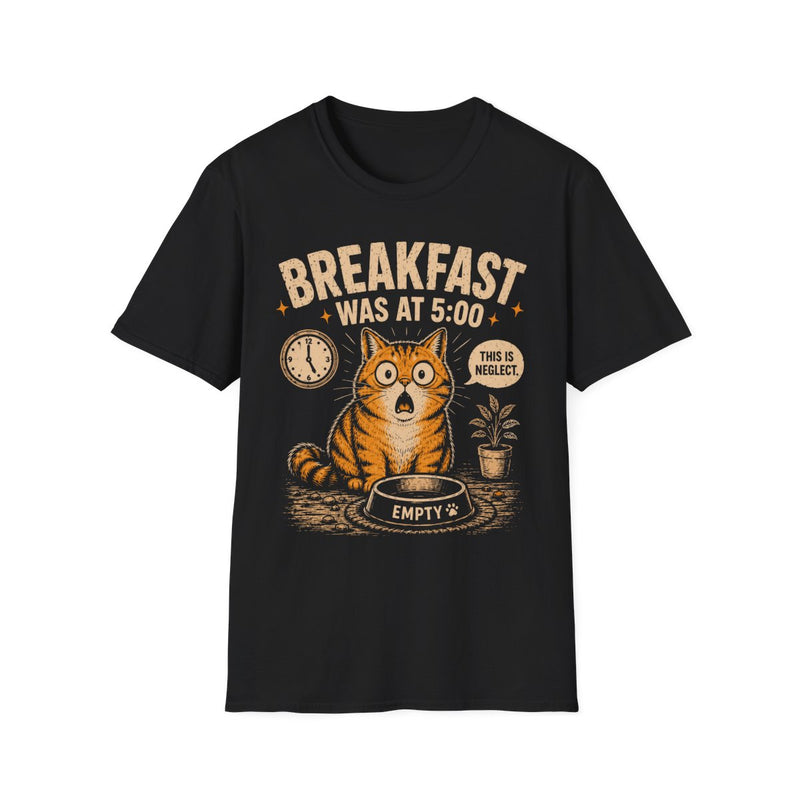Breakfast t T-shirt - Black front mockup